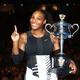 Serena Williams poses with the Daphne Akhurst Trophy after winning the Women's Singles Final against Venus Williams of the United States on day 13 of the 2017 Australian Open at Melbourne Park on January 28, 2017 in Melbourne, Australia.